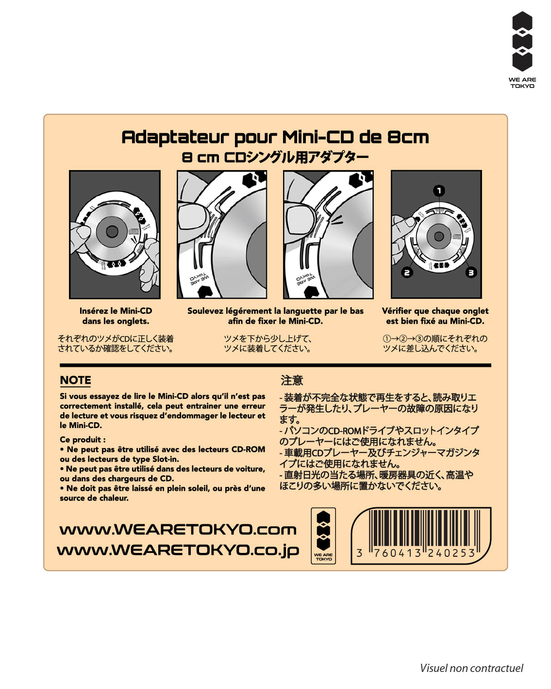 ADAPTATEUR MINI-CD 8CM - Blanc